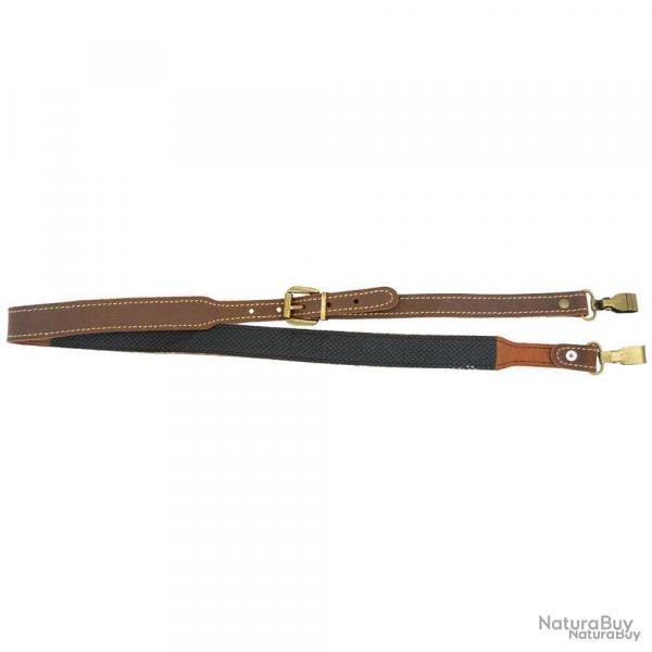 Bretelle Cuir rglable de 90  95 cm Avec Renfort paule Mousqueton
