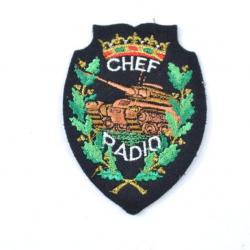 Insigne patch brodé années 1970 - 1980. Armée Française Chef Radio blindés