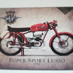 Rare plaque tôle 20X30 MV AGUSTA super sport lusso 1952 moto vintage style email