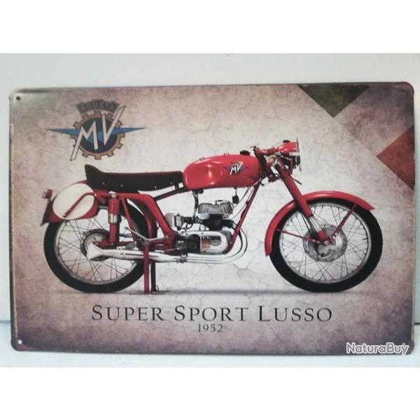 Rare plaque tle 20X30 MV AGUSTA super sport lusso 1952 moto vintage style email