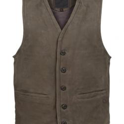 Gilet de chasse sans manches en cuir Brice Club Interchasse