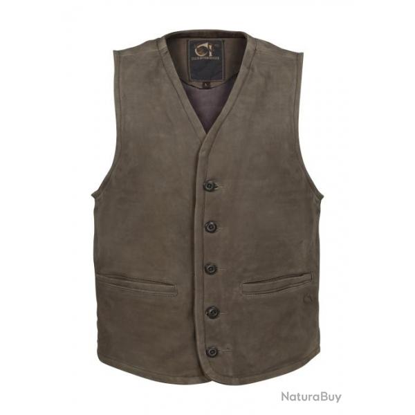 Gilet de chasse sans manches en cuir Brice Club Interchasse