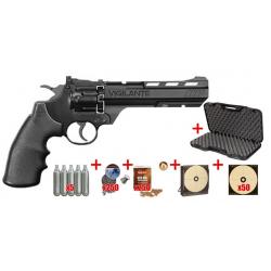 Kit Revolver 4,5 mm CO2 CROSMAN - VIGILANTE 6'' noir (4,3 joules) - PROMO