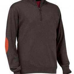 Pull de chasse col zippé Marron Winsley Club Interchasse