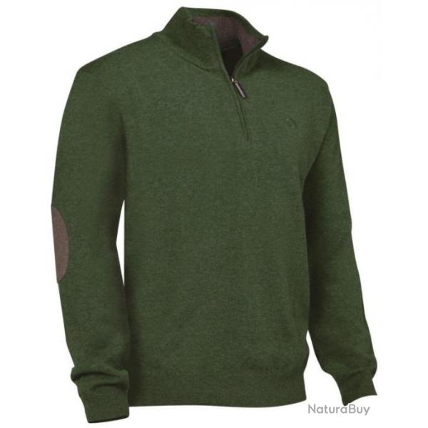 Pull de chasse col zipp Kaki Winsley Club Interchasse