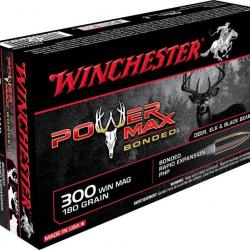 Munitions balles Winchester Power Max bonded 300win. mag. 180gr 11.66g par 20