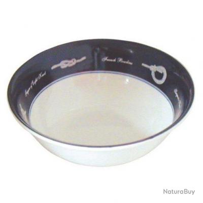 Set de 6 bols - BLANC/BLEU 15 cm en mélamine - Vaisselle Bateau - alciumpeche