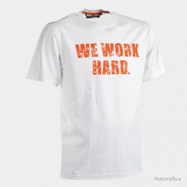 T-shirt homme 100% coton  manches courtes HEROCK Anubis L Blanc
