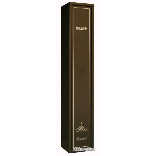 INFAC Armoire Forte Gamme SENTINEL 4 + 1 armes avec avec lunette + coffre interieur
