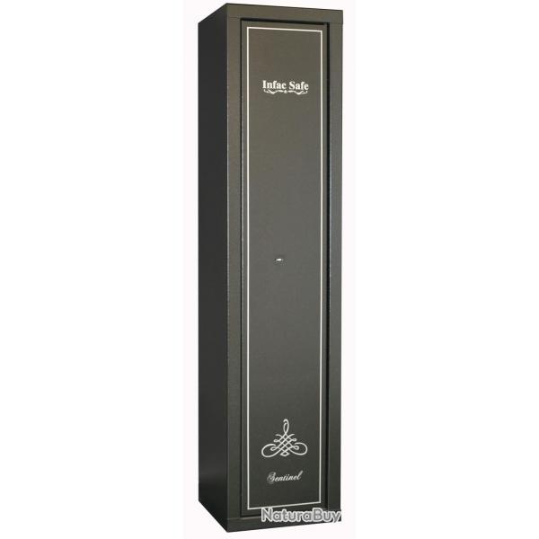 Armoire Forte INFAC Gamme SENTINEL 6 + 1 armes avec lunette + coffre interieur