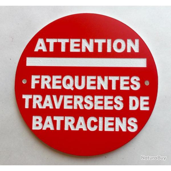 panneau ATTENTION FREQUENTES TRAVERSEE DE BATRACIENS  200 mm signaltique
