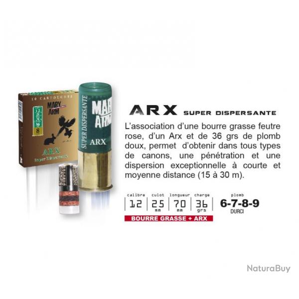 Cartouches ARX Super Dispersante MARY ARM Calibre 12 70 36grs