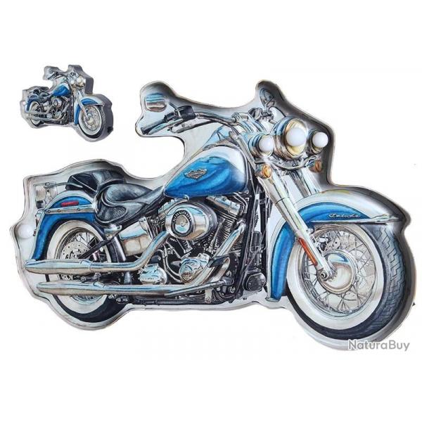 Enseigne vintage 3D  Led  offrir / Moto Harley Bleu