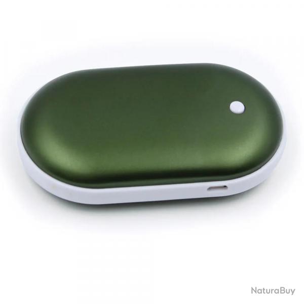 Chauffe-mains power bank 3 modes rechargeable kaki 102x58.8x24mm
