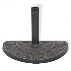 Socle pied de parasol en résine demi-cercle diamètre 38 et 48 mm bronze 9 kg 2202077