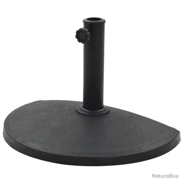 Socle pied demi-rond de parasol rsine diamtre de 38 et 48 mm 9 kg Noir 2202078