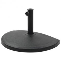 Pied base socle demi-rond de parasol résine diamètre 38 et 48 mm 15 kg noir 2202093