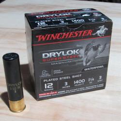 Cartouches WINCHESTER DRYLOK Super Steel, calibre 12/89, N°3