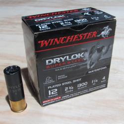 Cartouches WINCHESTER DRYLOK Super Steel, calibre 12/89, N°4