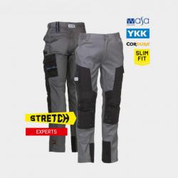 Pantalon multipoches stretch HEROCK Capua 50 Beige / Noir