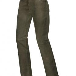 Pantalon dame en cuir de buffle (Couleur: Oliv)