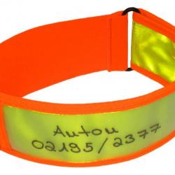 Collier réflective jaune/orange - Niggeloh Taille S-M - Longueur 40/60 cm