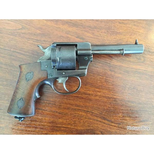 Superbe revolver Lefaucheux Modle 1870 en calibre 12 mm Marine, rare bronz d'origine