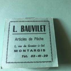 1 pochette hameçon monté . Bauvilet    12/16 .incomplète  pêche ancien collection