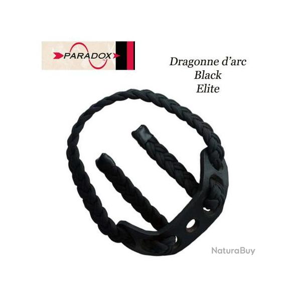 PARADOX Dragonne d'arc tresse avec finition cuir  Black Elite