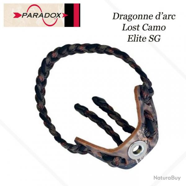 PARADOX Dragonne d'arc tresse avec finition cuir  Lost Camo Elite SG