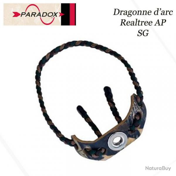 PARADOX Dragonne d'arc tresse avec finition cuir  Realtree AP SG