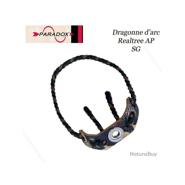 PARADOX Dragonne d'arc tresse avec finition cuir  Realtree AP SG