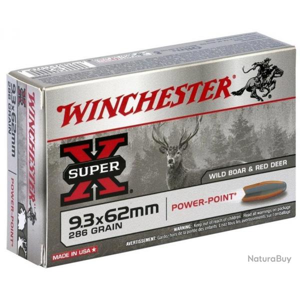 Cartouche Winchester / cal. 9,3x62 - Super-X PP 18,5 g / 286 gr