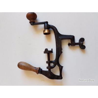 Ancien Sertisseur à Poussoir Hélicoïdal Calibre 16 - Outillage Vintage Chasse