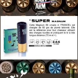 Cartouches MARY ARM SUPER MAGNUM Lot de 250 Calibre 12/89 ...