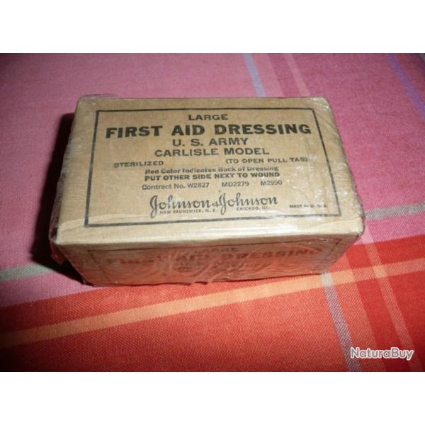 Pansement US LARGE FIRST AID DRESSING 100% original ( militaria )