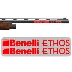 2x Benelli ETHOS Vinyle Autocollant pour canon. Taille 190x18mm. Rouge