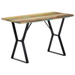 Table de salon salle à manger design 120 cm bois de récupération massif 0902138