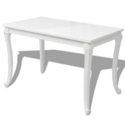 Table de salon salle à manger design 116 cm blanc haute brillance 0902127