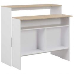 Table haute mange debout bar bistrot avec 2 dessus de table blanc 130 cm 0902037