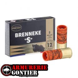 Balles PREVOT BRENNEKE 'S' sous-calibrées 24g Cal.12/70 Boites de 5