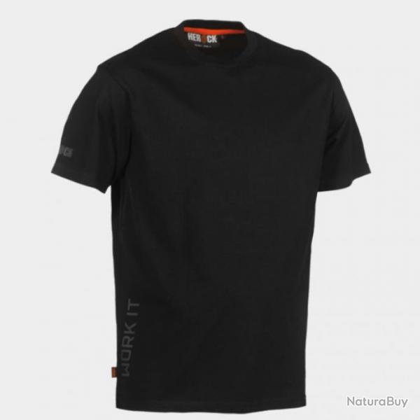 T shirt  manches courtes 100 coton jersey pr rtrci HEROCK Callius Noir
