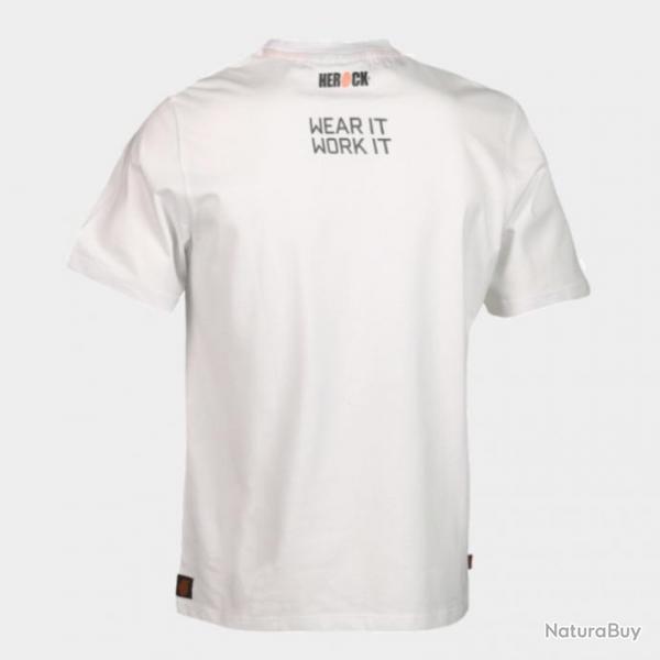 T shirt  manches courtes 100 coton jersey pr rtrci HEROCK Callius Blanc