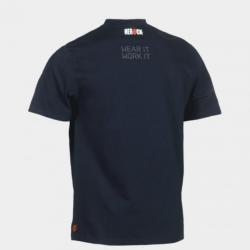 T shirt à manches courtes 100 coton jersey pré rétréci HEROCK Callius Bleu marine