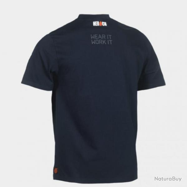 T shirt  manches courtes 100 coton jersey pr rtrci HEROCK Callius Bleu marine