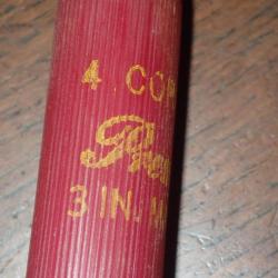 Douille Fédéral en plastique Bordeaux écrit jaune "4 copper 4" - calibre 12 - chambré en 76mm