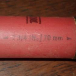 Douille Winchester en plastique rouge - calibre 12 - marqué "1 oz" - chambre de 70 mm