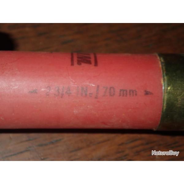 Douille Winchester en plastique rouge - calibre 12 - marqu "1 oz" - chambre de 70 mm