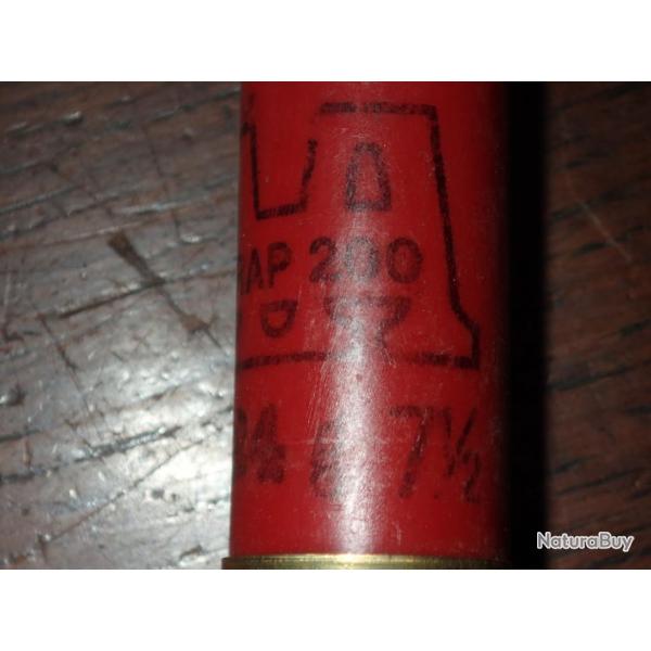 Douille Winchester en plastique rouge - calibre 12 - Trap 200 7,5 24g- chambre de 70 mm