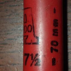 Douille Winchester en plastique rouge - calibre 12 - Trap 100 N°7,5- chambre de 70 mm